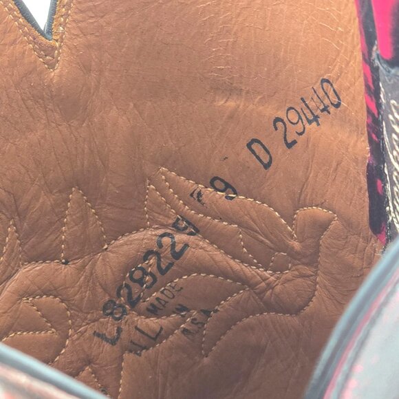 Lucchese FQ Ostrich Exotic Men 9D Black Cherry Leather Cowboy Western Boot Roper - Picture 7 of 14